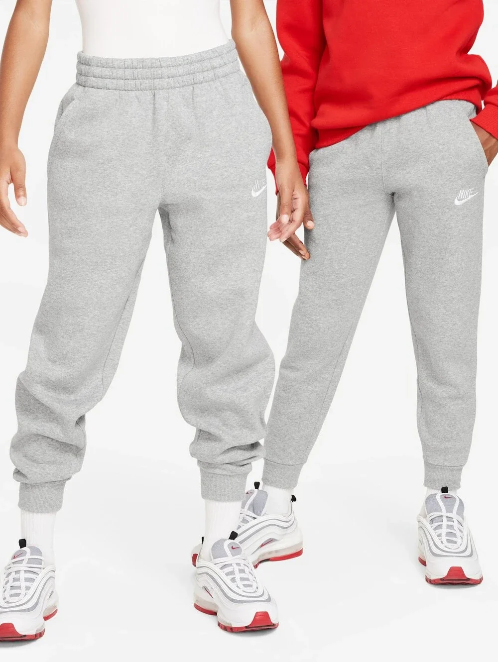 NWT Nike Boys Club Fleece Joggers In Grey (Size L)